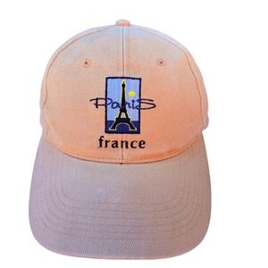 Mens Paris France Eiffel Tower Baseball Cap Orange Casual Travel Hat